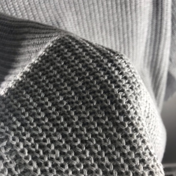 Grey Lace Up Oversized Knit Sweater - Picture 4 of 8